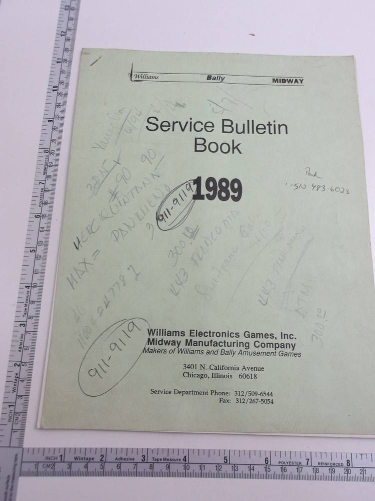 Williams: - 1989 Service Bulletin Book