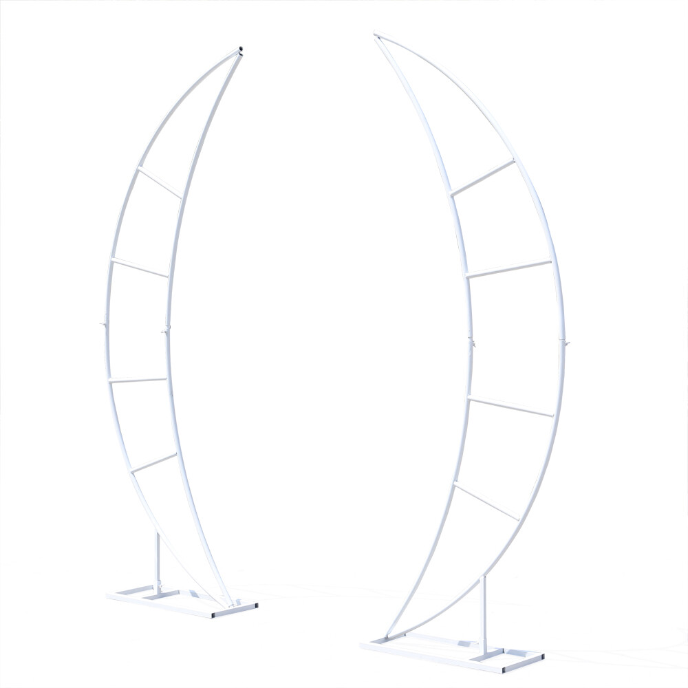 2 Piece Wedding Arch Crescent Moon Floral Stand Party Framework Stand Backdrop