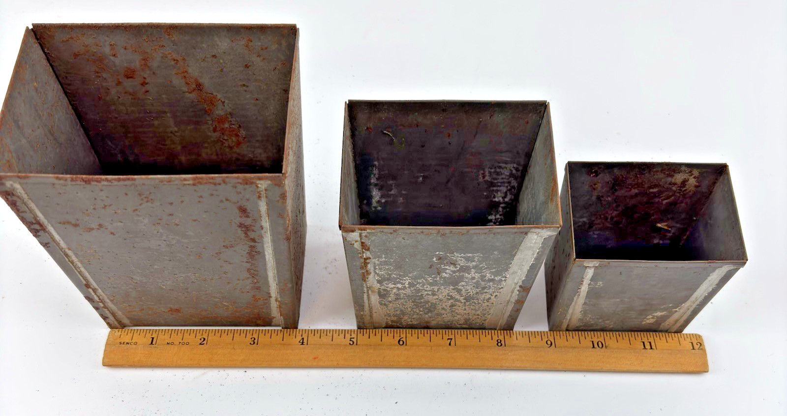 Antique Vintage Tin Ice Cream Container Set of 3 Nesting Mold Set