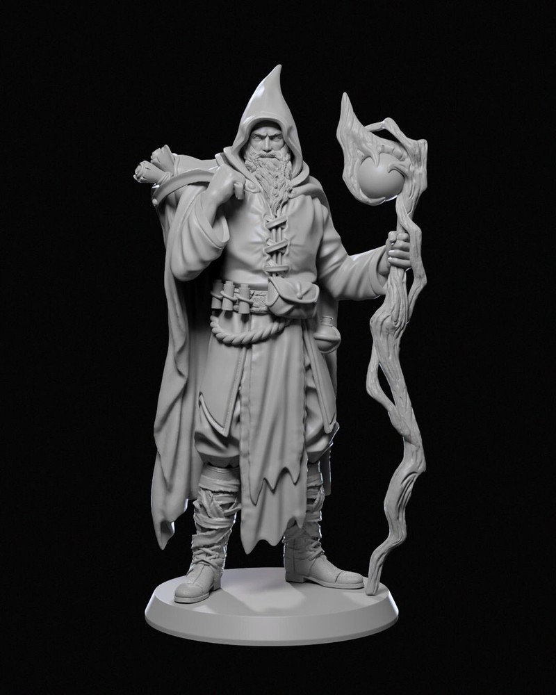 DnD Wizard Karadin Mini 32mm Scale TTRPG