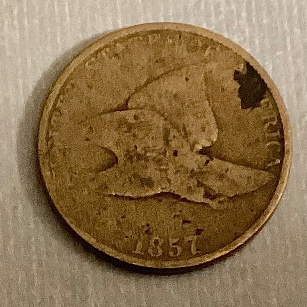 1857 US Flying Eagle Cent cd -