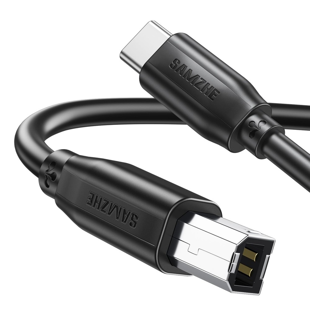 SAMZHE USB B to C Printer Cable 3.3 FT, Type B C 3 Black
