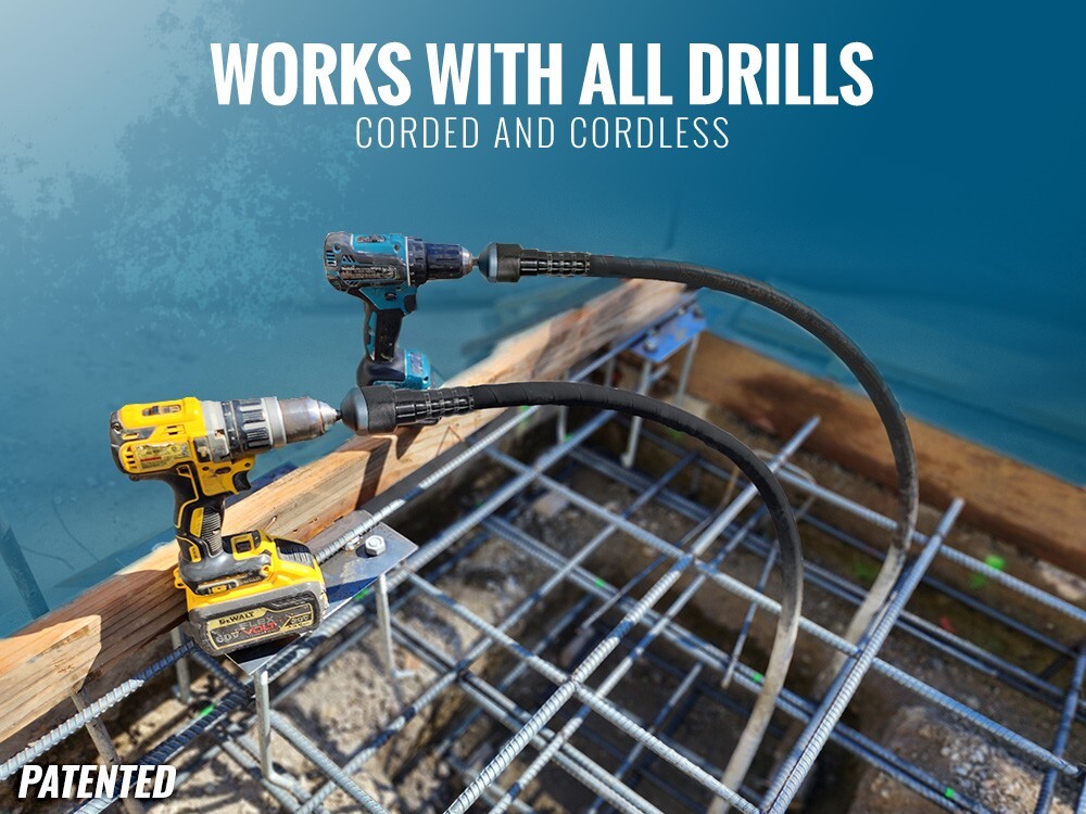 TEMCo Cordless Concrete Vibrating Tool, Drill-powered Concrete Vibrator