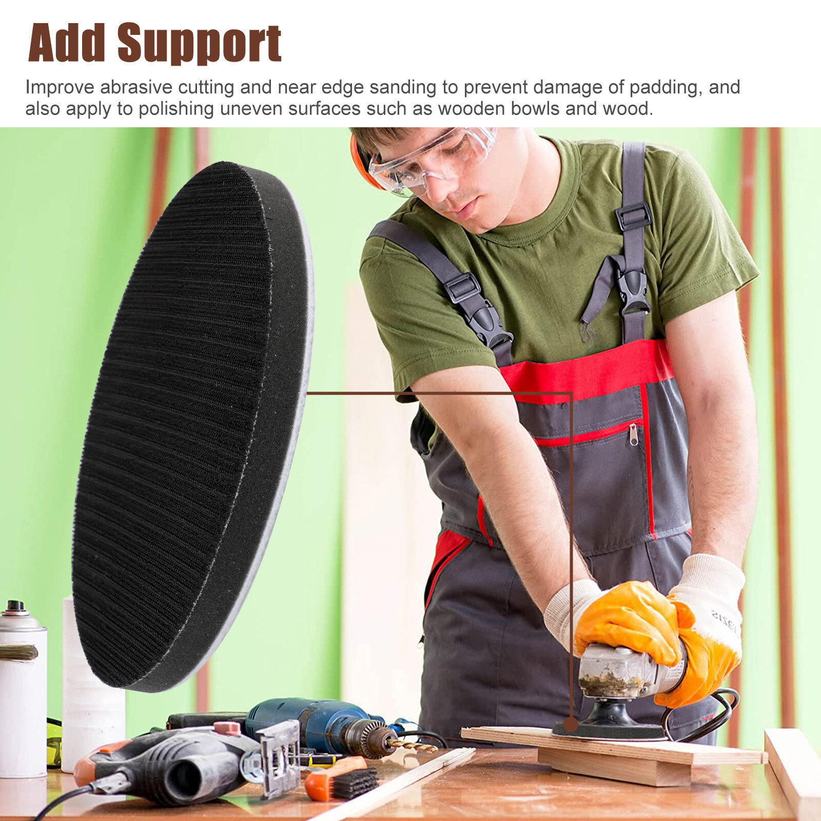 2x 6inch Hook Loop Foam Cushion Interface Sanding Disc Sander Buffer Backing Pad