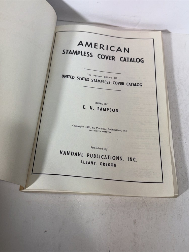 American Stampless Cover Catalog E.N. Sampson 1965