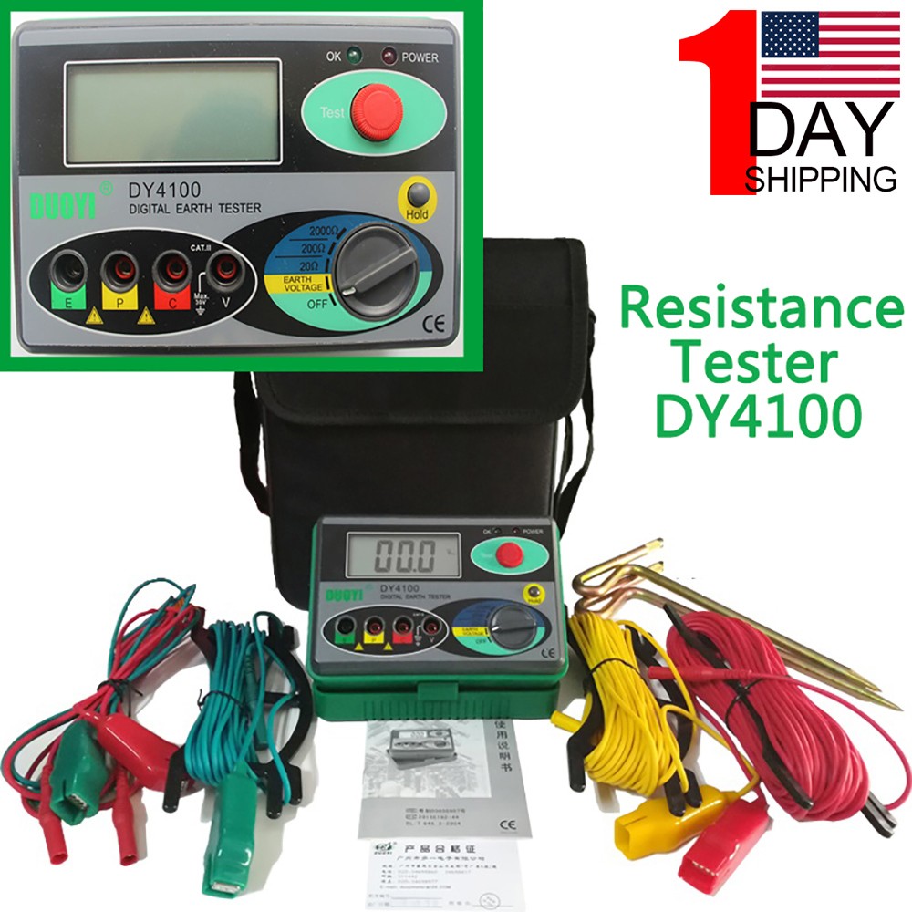 Digital Earth Ground Resistance Tester Megger MegOhmmeter Meter 0~20/200/2000Ω