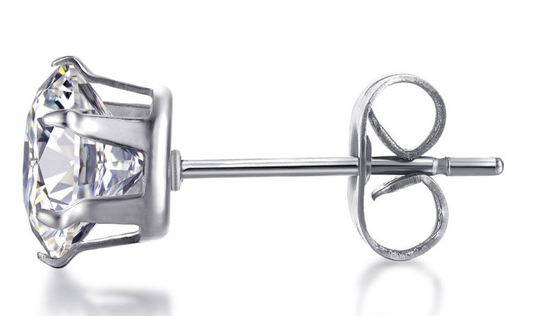 stainless steel cz earrings 5 pair set