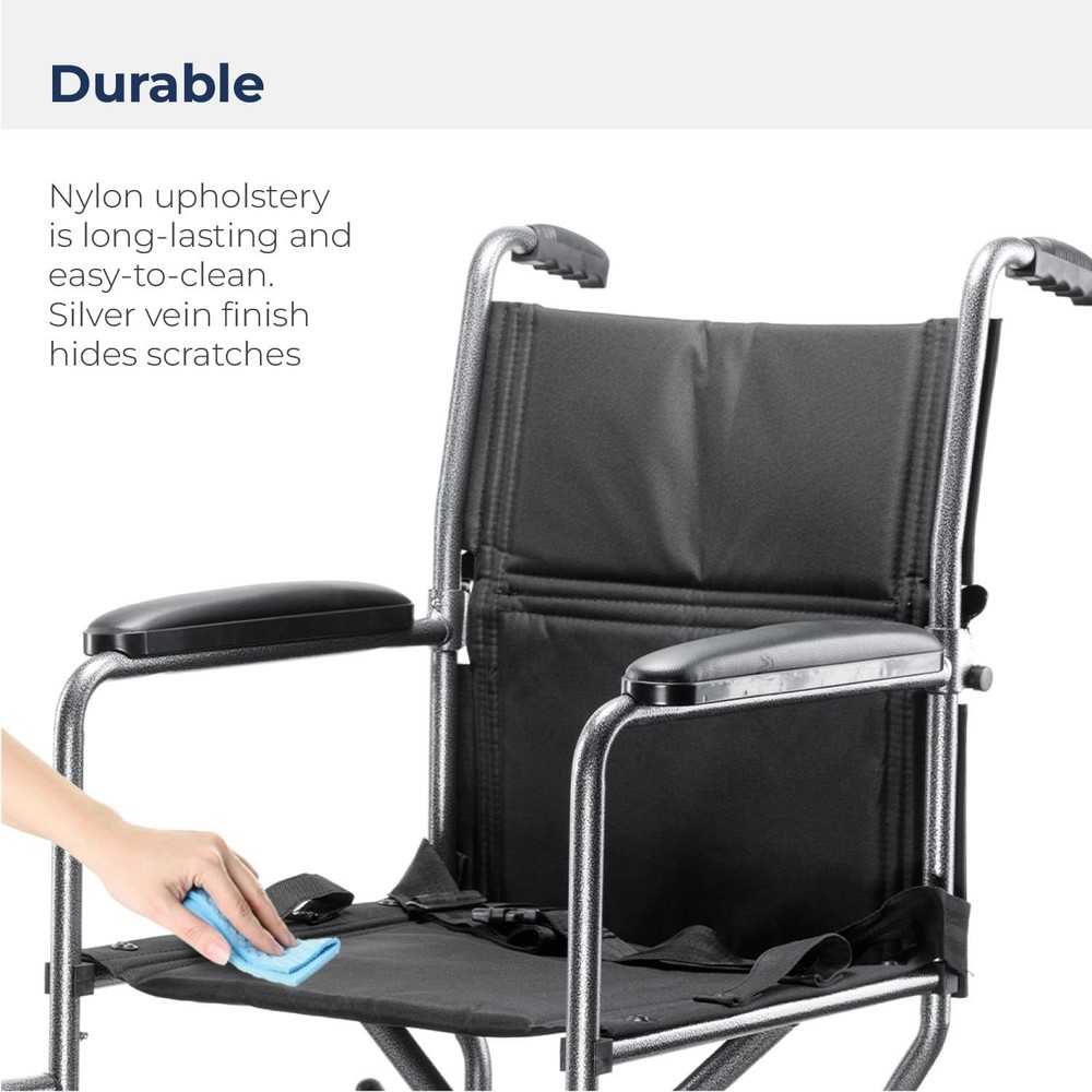 Folding Mobility Aid: Lightweight Wheelchair with Customizable Support in Silver