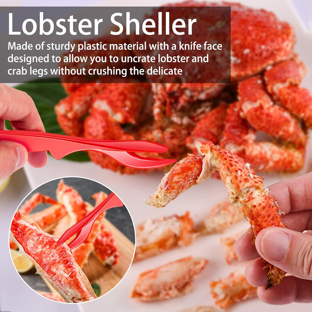 Seafood Cracker Tool Set 9 Pcs: Crab Crackers, Lobster Sheller, Forks & Scissors