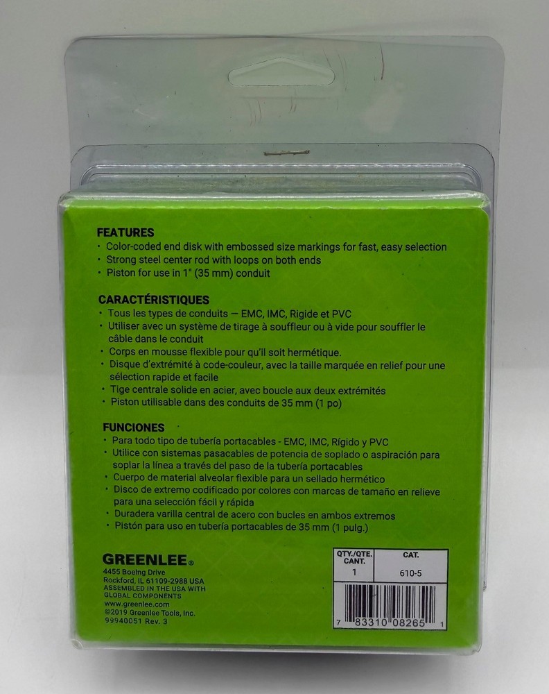 Greenlee 610-5 1" Conduit Piston 5-Pack