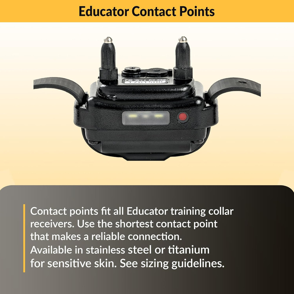 Brand Only Contact Points Fits E-Collar Remote Dog Training Collars, Titanium, L