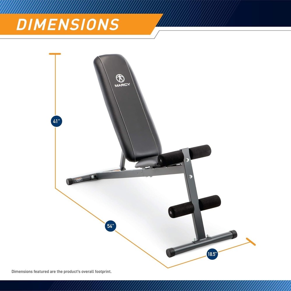 Versatile Exercise Utility Bench for Full-Body Workouts - Adjustable & Compact