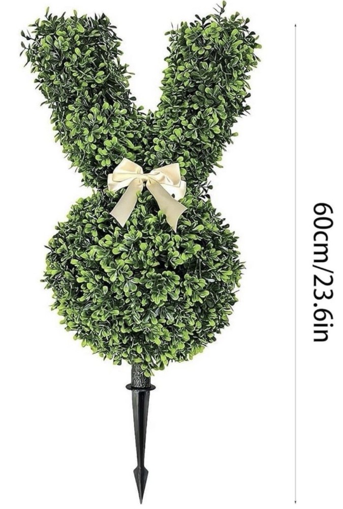 New… Easter Bunny Topiary Green Artificial Outdoor/Indoor Bunny Shaped Decor