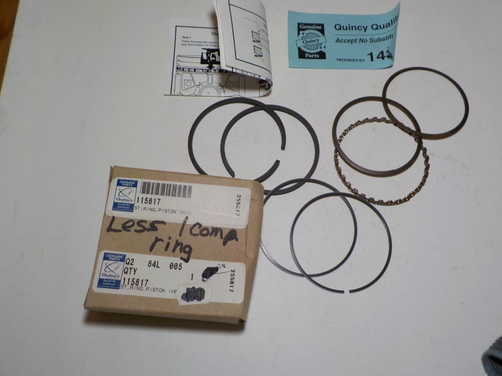 QUINCY HP PISTON RING SET 115817 MISSING 1 RING