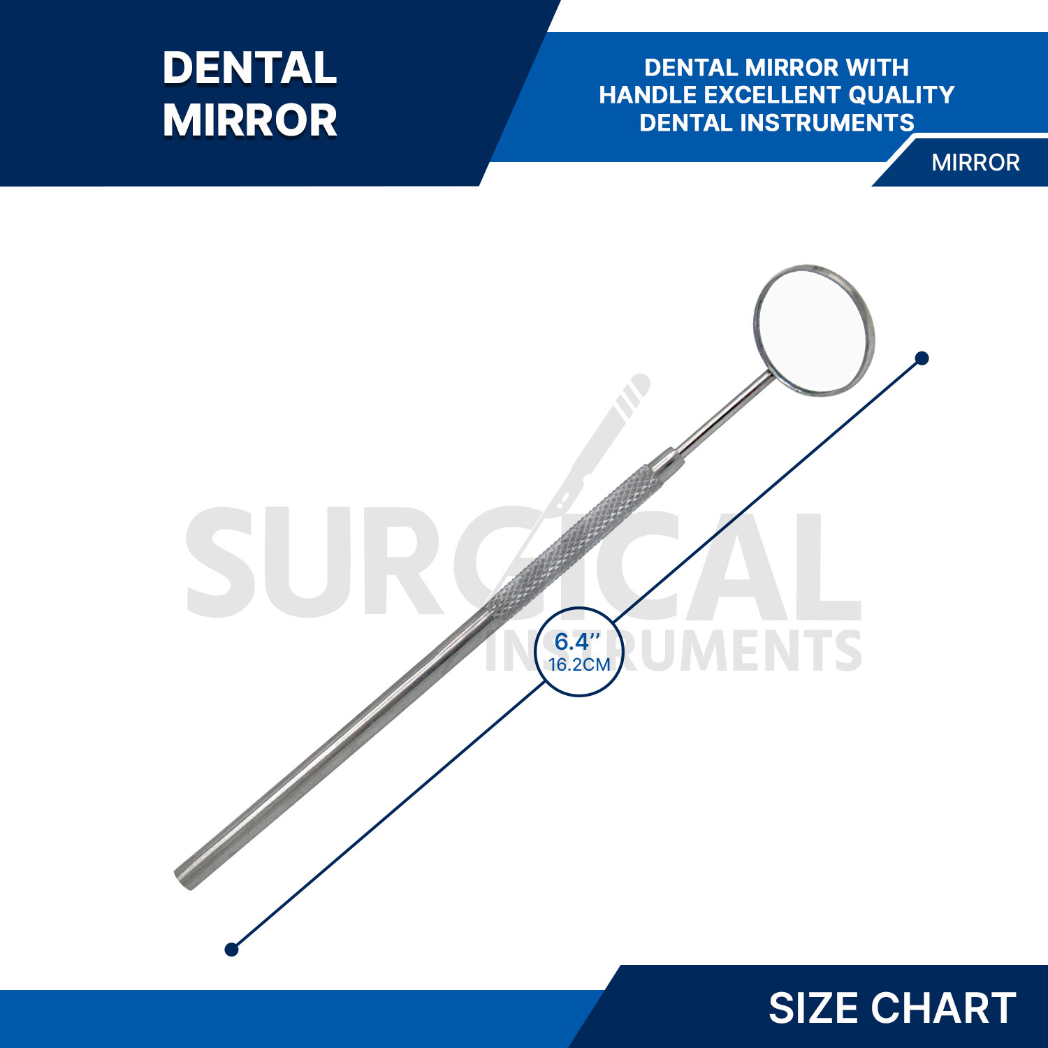 12 pcs Dental Mouth Mirror #5 w/Handle Dental Instrument
