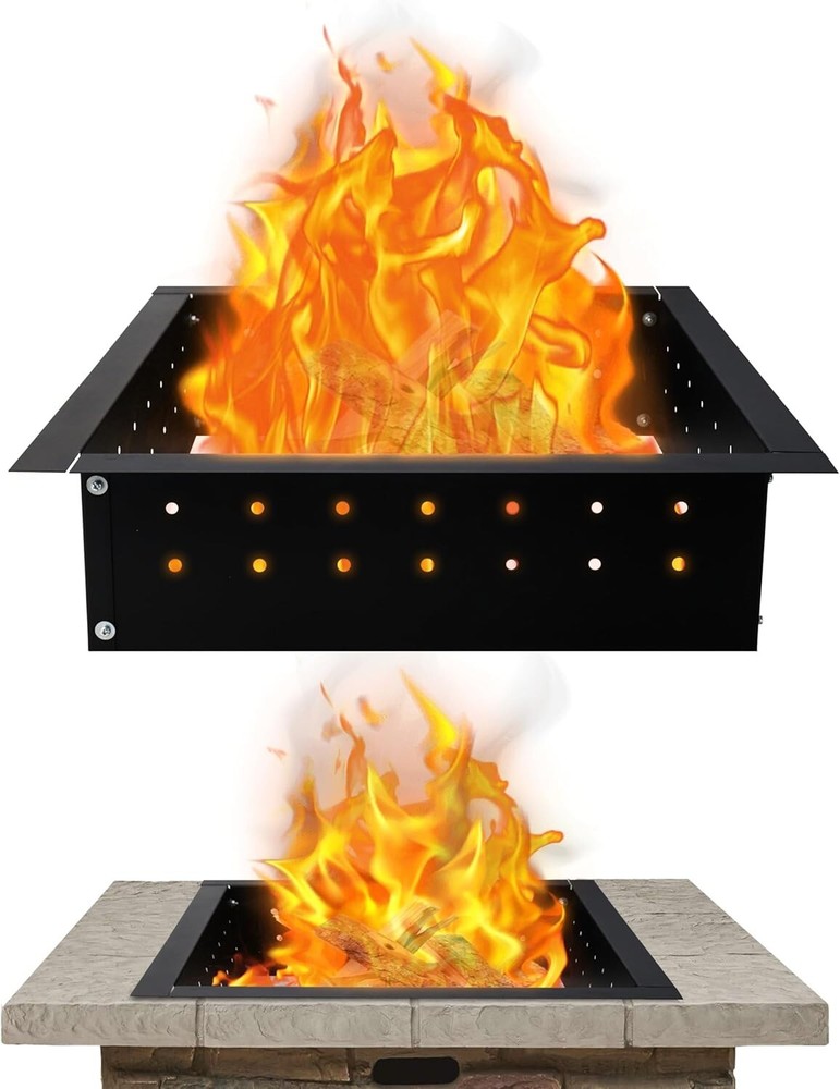 FEBTECH Smokeless Fire Pit Insert Square 29" OD & 25" ID with Air Vents