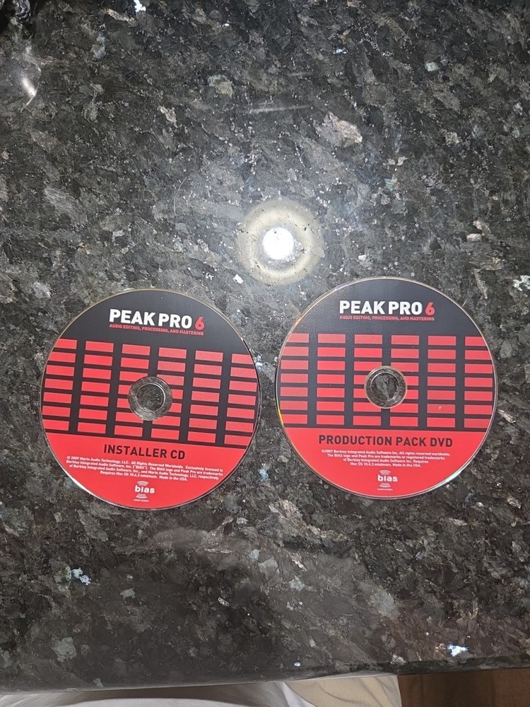 Bias Peak Pro 6 Audio Editing Processing and Mastering Software 2009 2 Disc Only