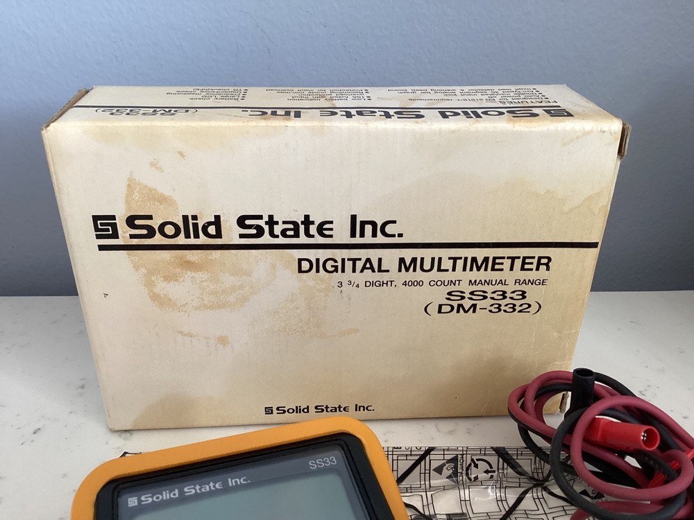 ORIGINAL BOX AUTHENTIC SOLID STATE INC. DIGITAL MULTIMETER SS33 (DM-332) NO RES