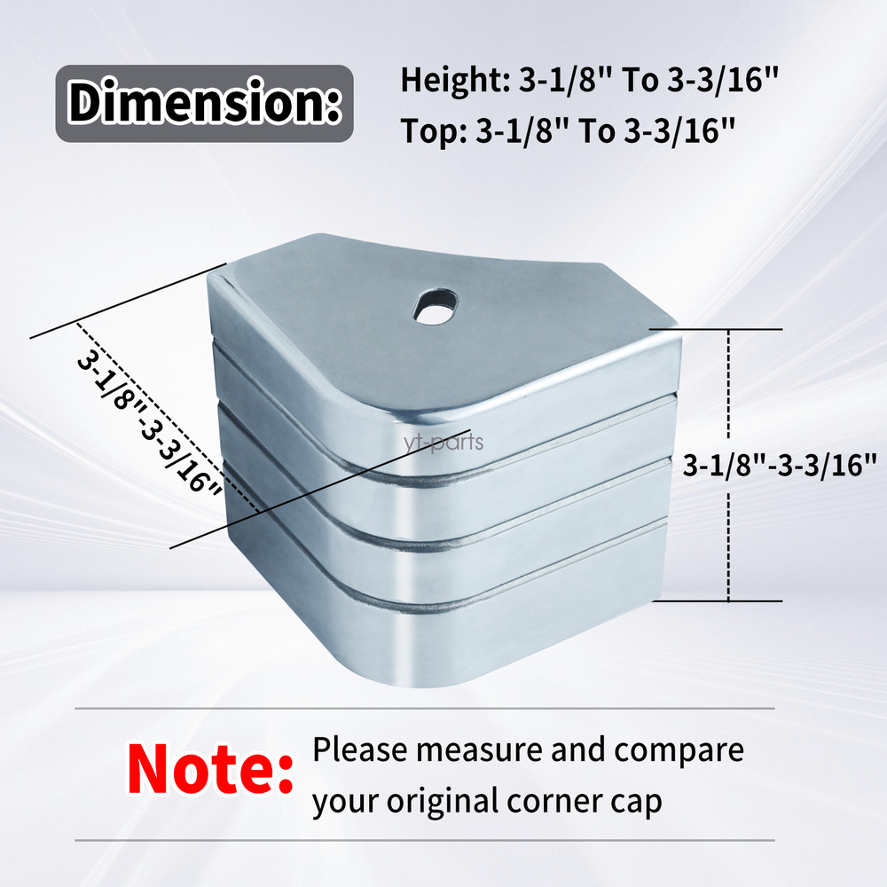 Crest Style Corner Cap Casting Pontoon Aluminum Deck Corner # Crest PA