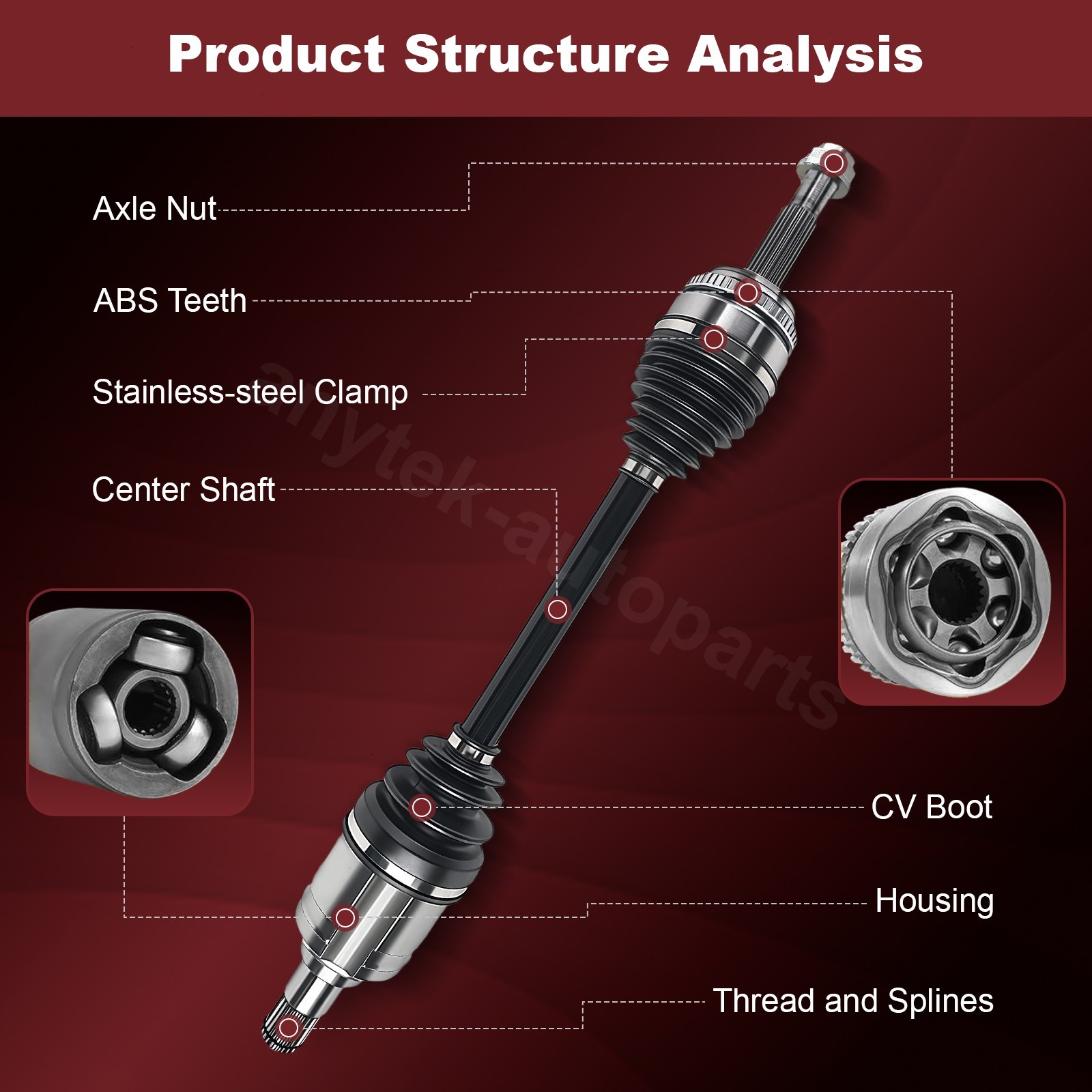 Front Left & Right CV Axle Assembly for Subaru Outback Legacy 2010-2014 Forester