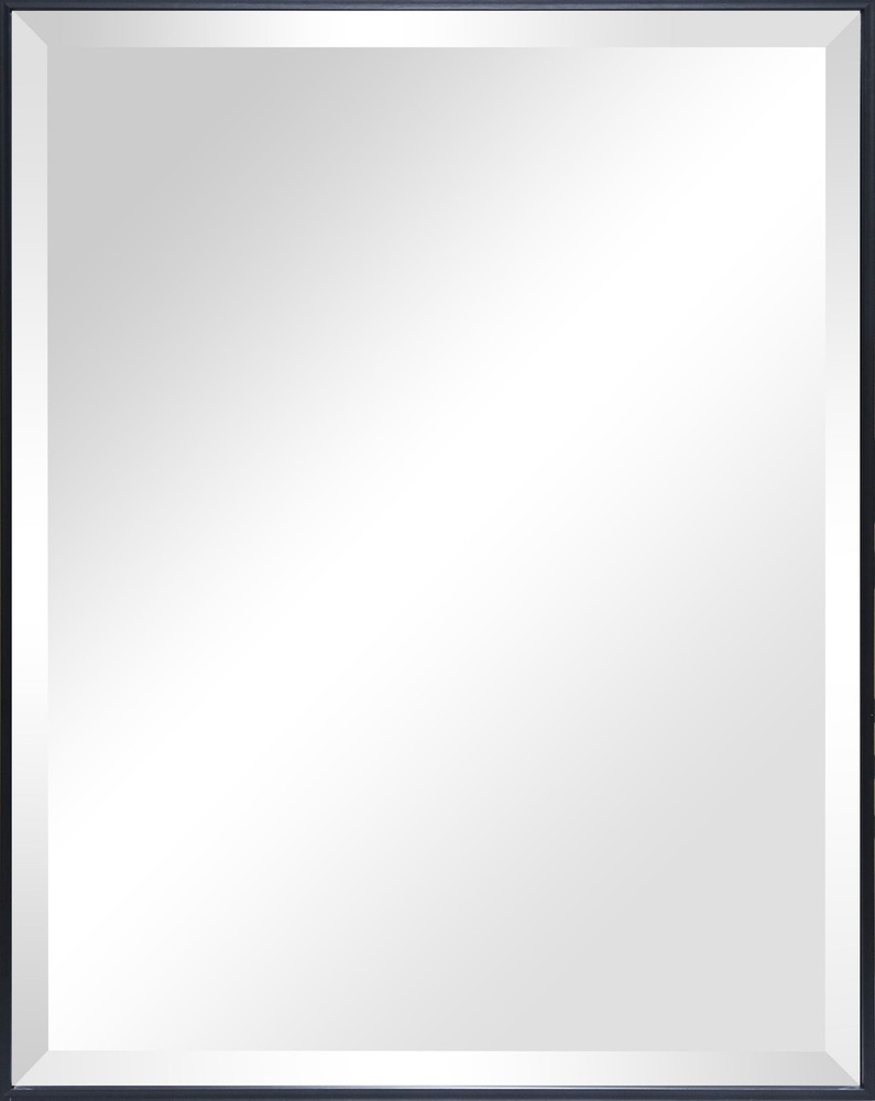 Beveled Modern Rectangular Wall Mirror, 23X29, Black