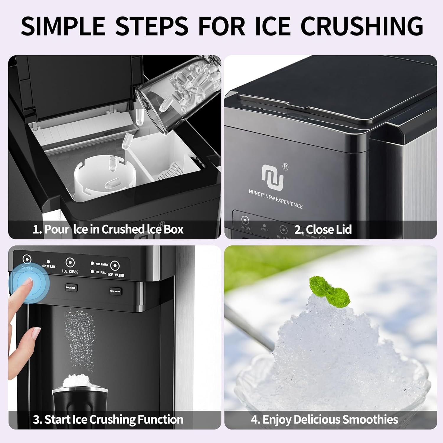 Ice maker Water Dispenser w. Crusher (Water Bottle Bottom-Loading)