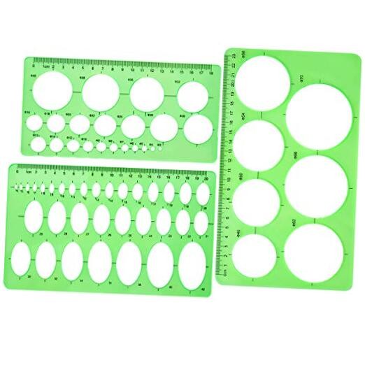 Circle Template 3 Pieces Plastic Circle and Oval Templates Measuring Rulers