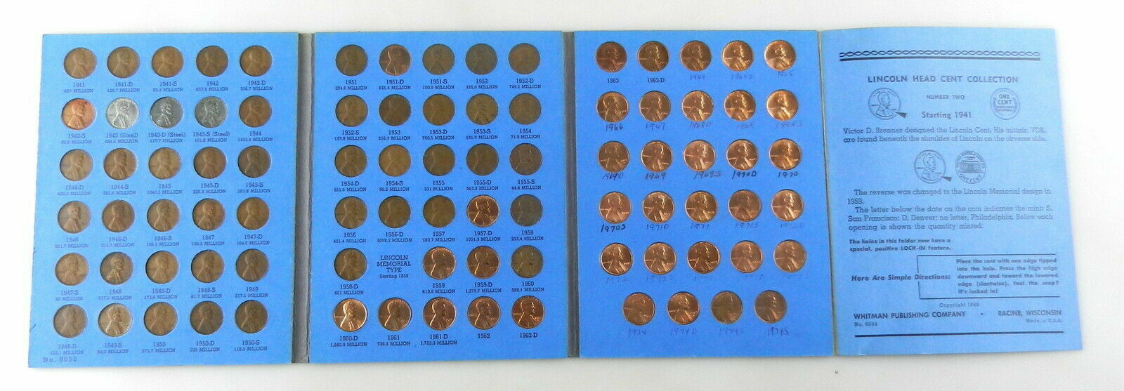 Complete 1941-1974 Lincoln Wheat Cent Set -Includes 1943 Steel Cents! Collection