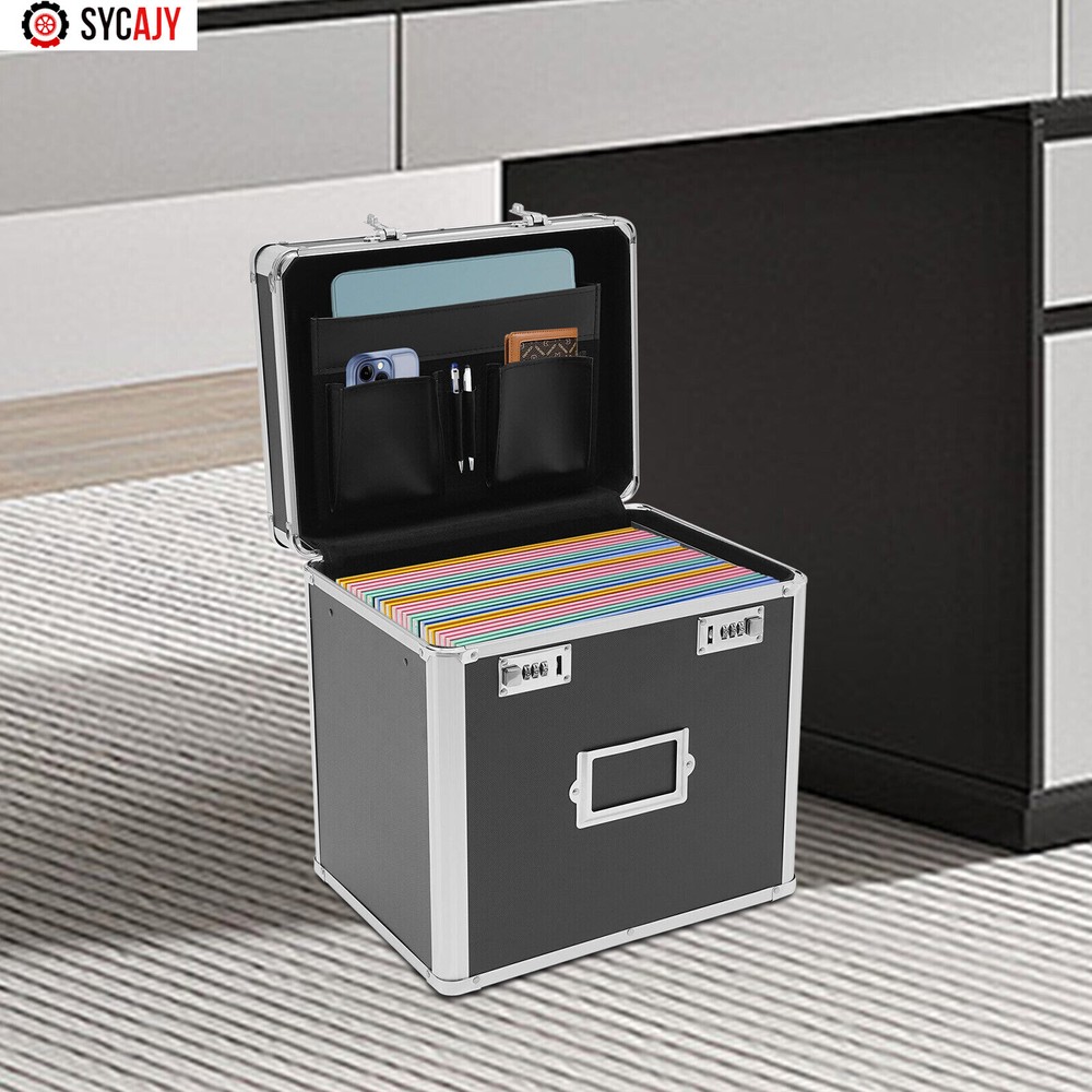 Fireproof Document File Organizer Box Storage Filing Cabinet Safe Portable Box