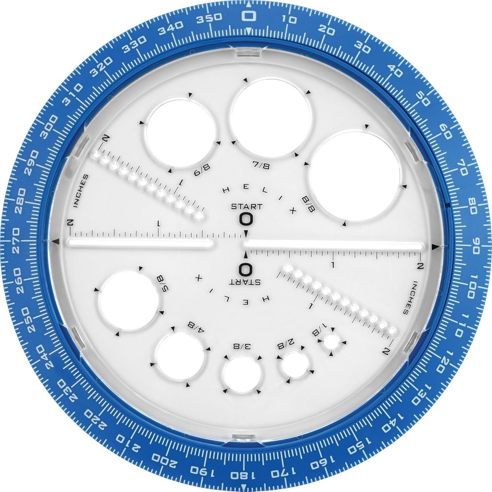 6-Inch Angle and Circle Maker - Accurate Drafting Tool with Colorful Templates