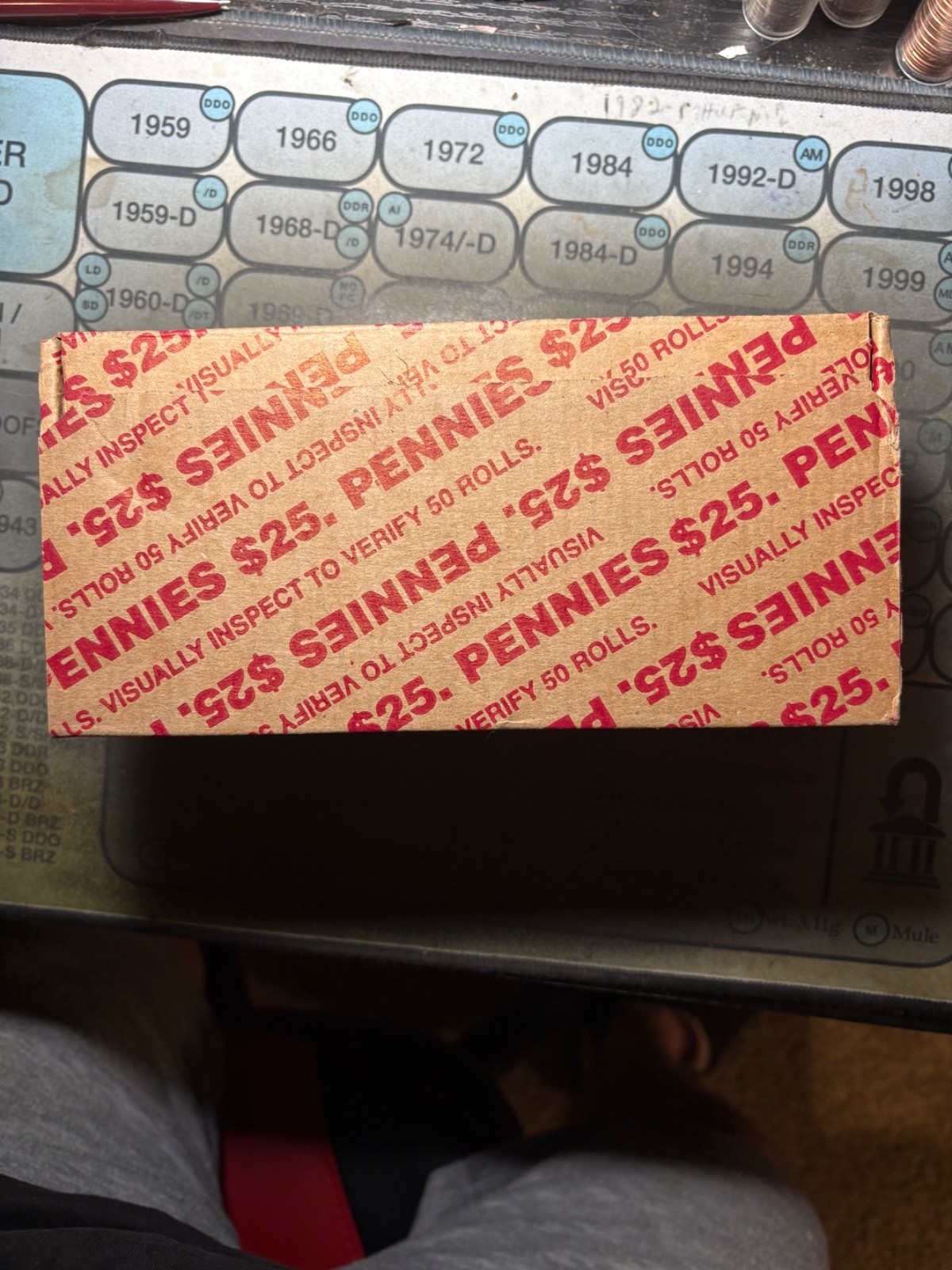 Full Sealed $25 boxes of unsearched circulated Lincoln Cents