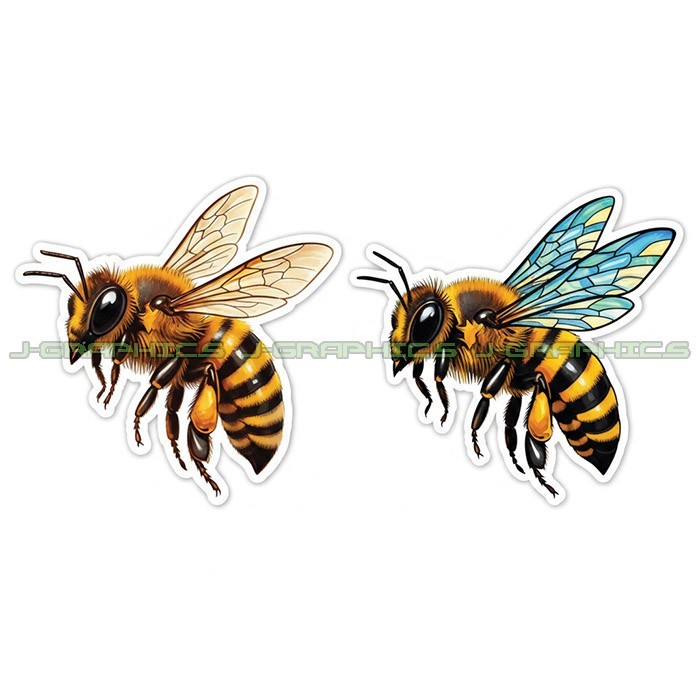 Honeybee Bee Vinyl Decal Sticker 2 Pack G