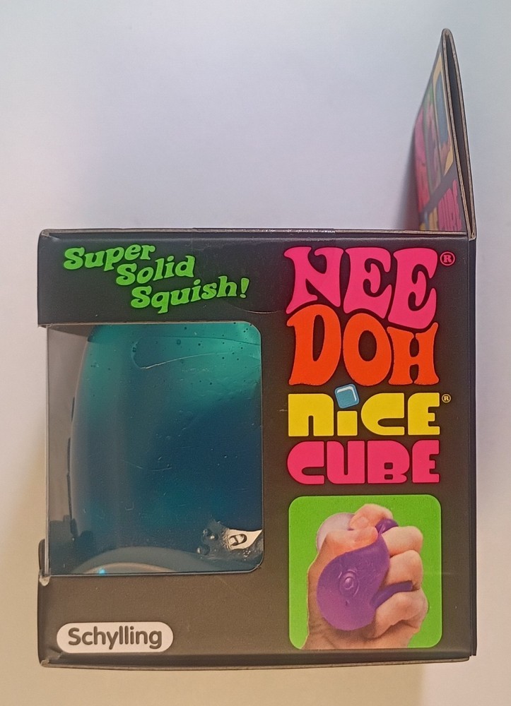Nee Doh Needoh Nice Ice Cube Super Solid Squish Squishy Fidget Toy Blue In Pack