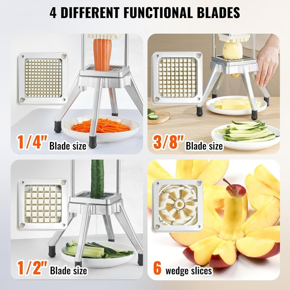 Compact Vegetable Chopper with Ergonomic Handle – 4 Blades for Versatile Use