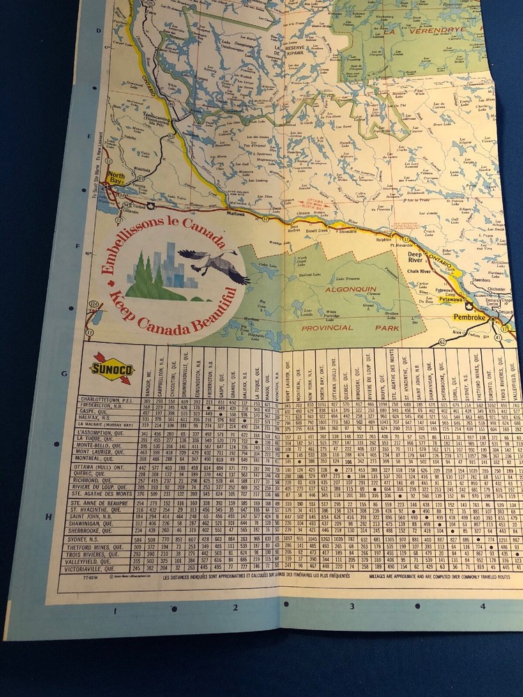 Vintage 72-73 Quebec Sunoco Road Map