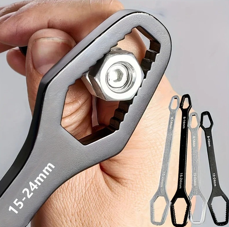 1pcs 3–17mm Black Double End Box Wrench Solid Hex Screw Nut Tool - NEW