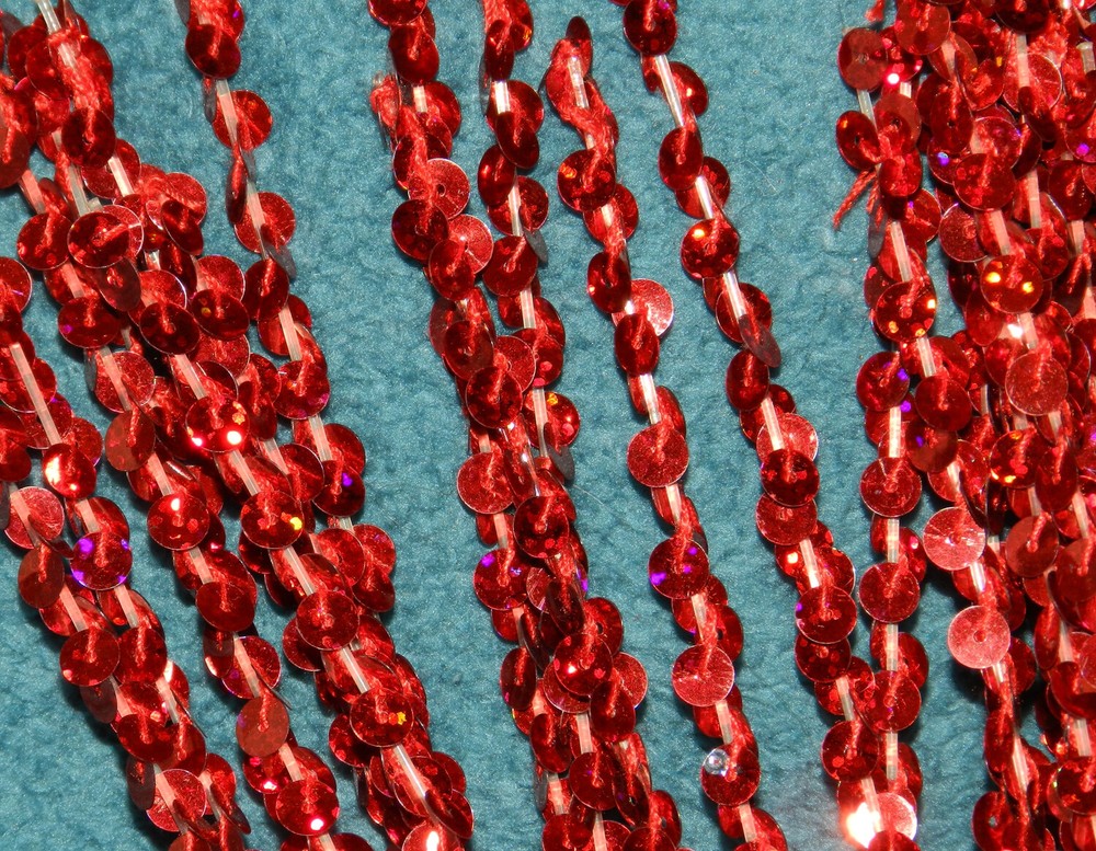 GORGEOUS RED GLITTERY SEQUIN SPRAY! CHRISTMAS