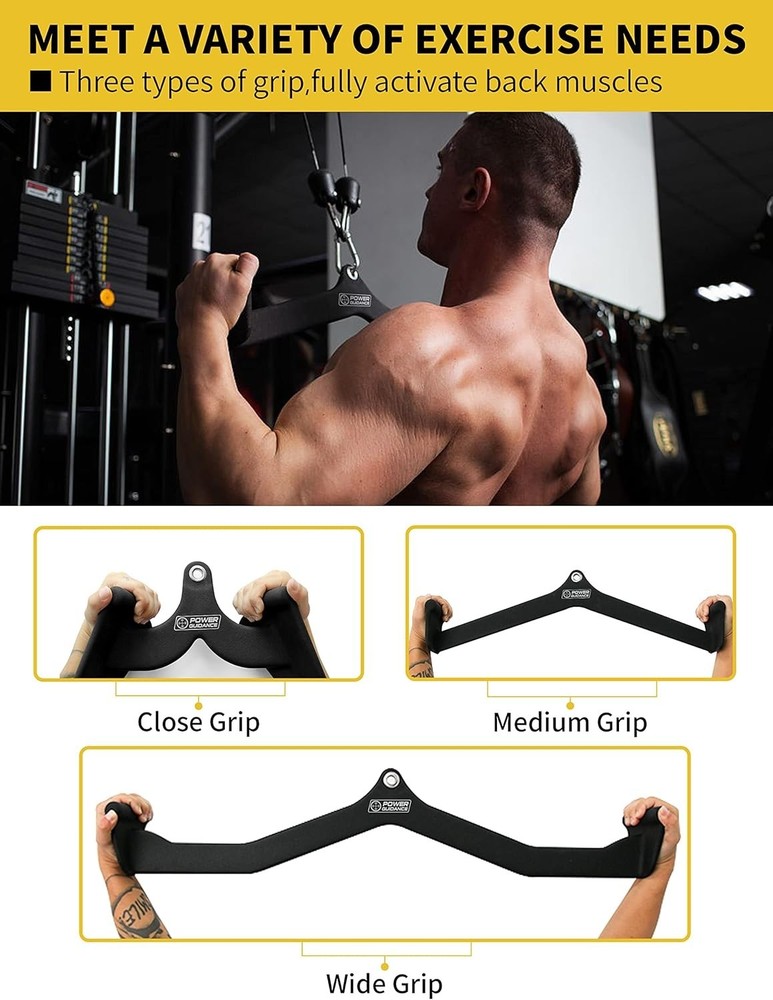 3 PIECES POWER GUIDANCE LAT Pulldown Attachments Pull down Bar Ergonomic Handle