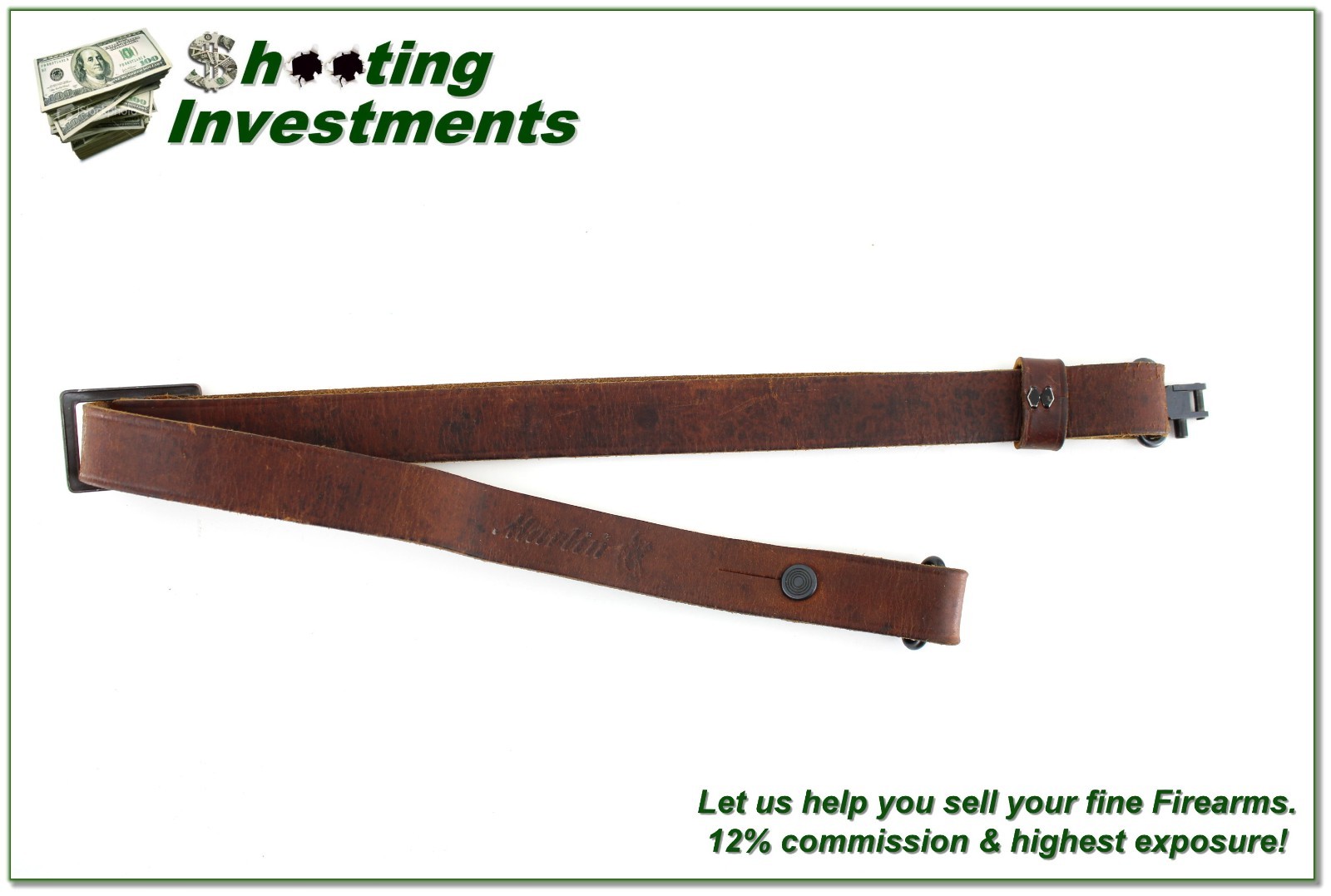 Rare Marlin Rifle Leather 1" Lever Rifle Sling JM Era w Swivels