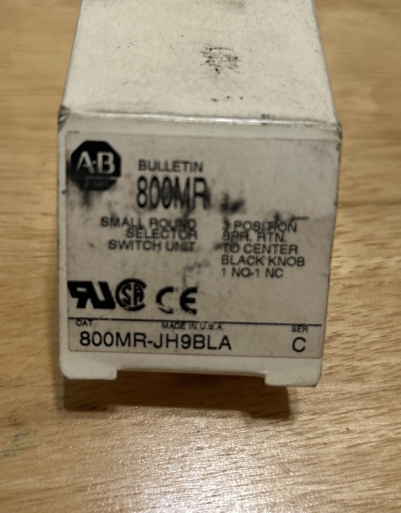 ALLEN BRADLEY 800MR-JH9BLA SMALL ROUND SELECTOR SWITCH UNIT 3 POSITION SPRING