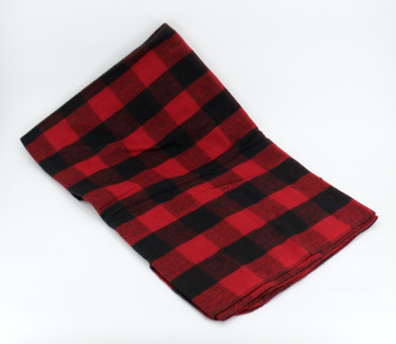 Wool Blanket - Black and Red Plaid