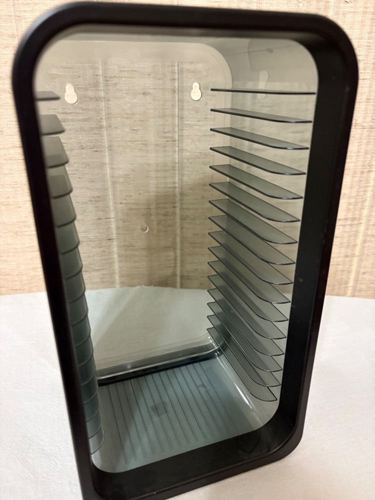 Plastic Disk Storage Shelf With 7 Pre-Owned Plastic Disk Cases
