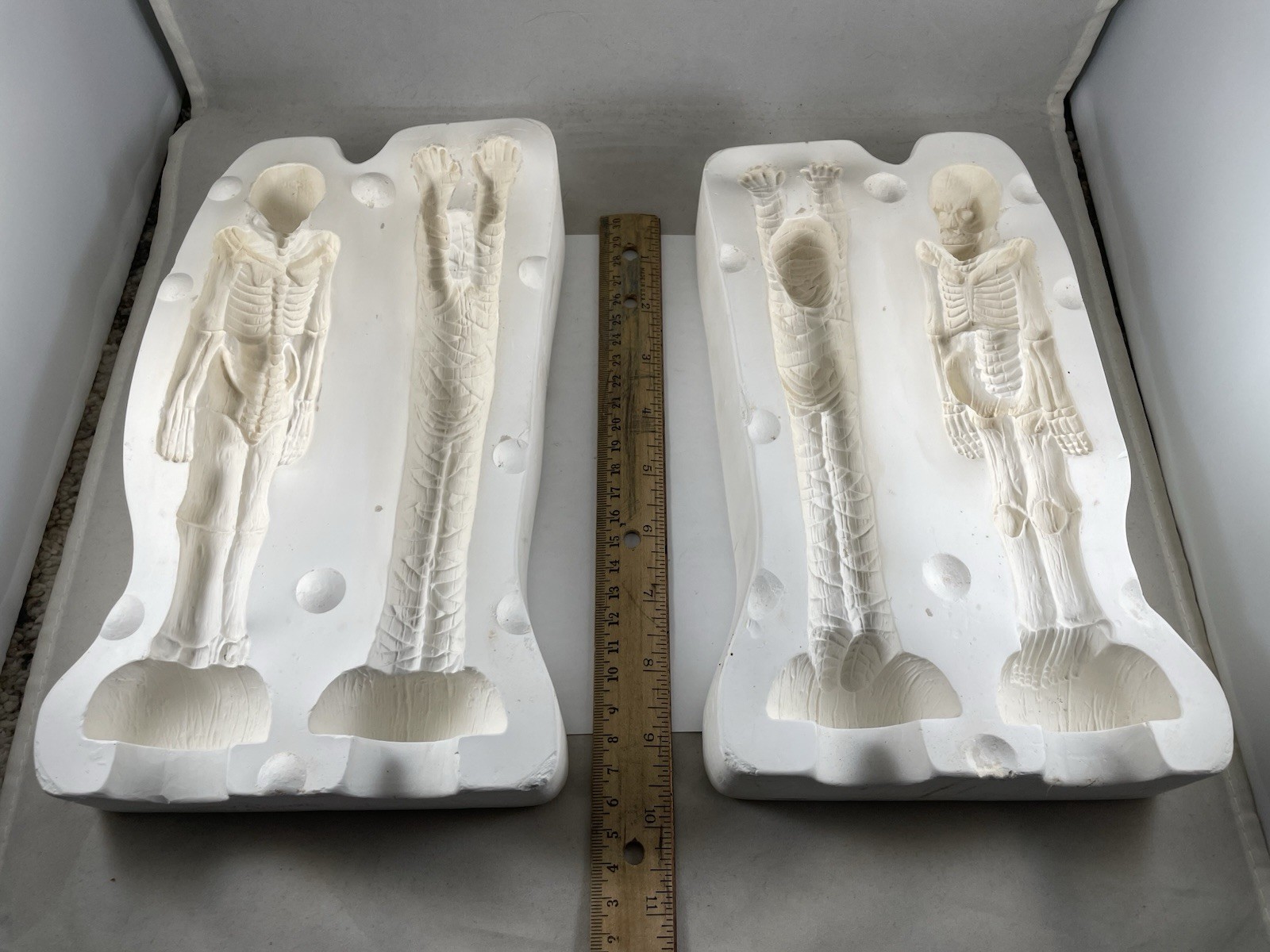 Nowell’s Inc Ceramic Casting Mold Skeleton & Mummy Figurine #NM-1797 Halloween