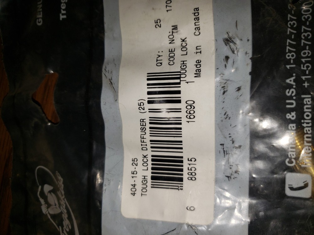 TREGASKISS 404-15 TOUGH LOCK DIFFUSER, 6ea