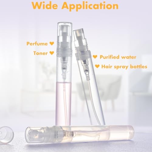 Chiallco Mini Perfume Sample Bottles, 10 Pack 5 ml Plastic Small Perfume 5ML