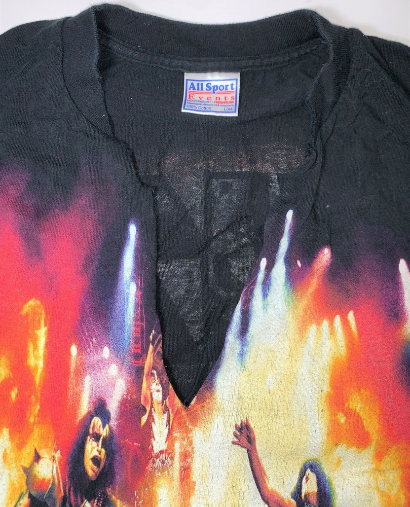 VTG KISS Virginia Beach 2000 Fringe Rock Band Concert Tour Tee T-Shirt Top L 44