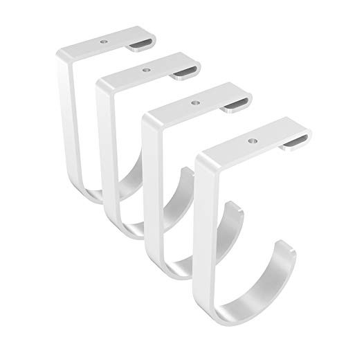 4 Pack Add On Storage Flat Hook Accessory for Garage Flat Hook x 4 White