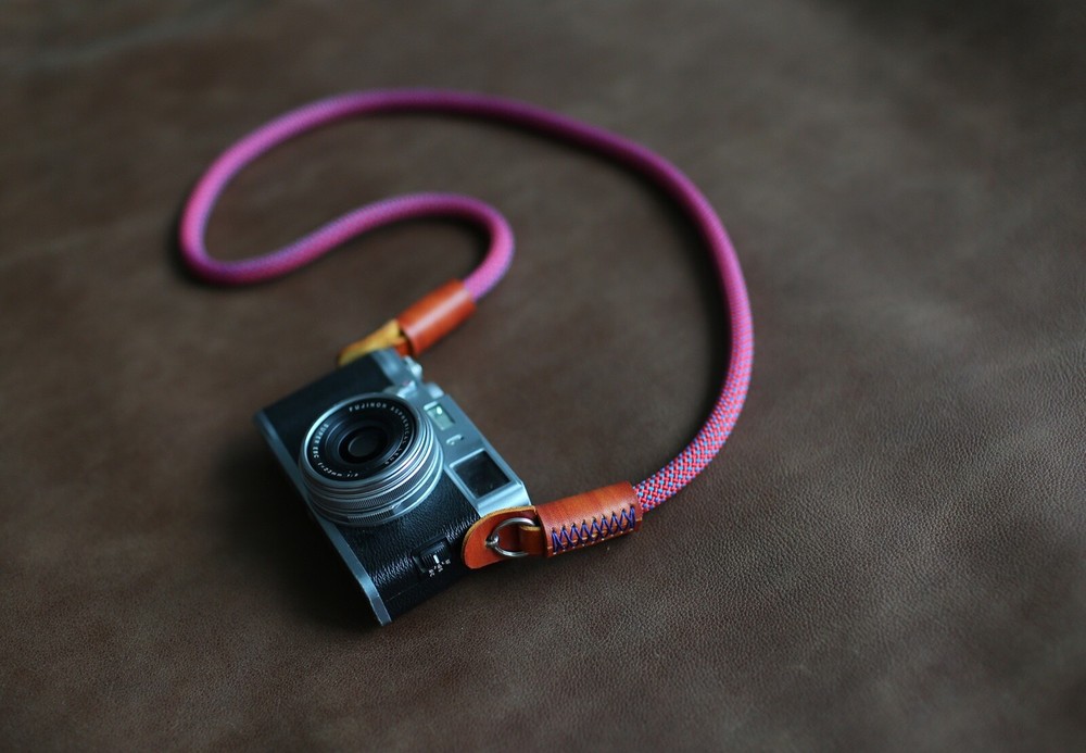 Red & Blue Climbing Rope Camera Strap – Handmade by Windmup