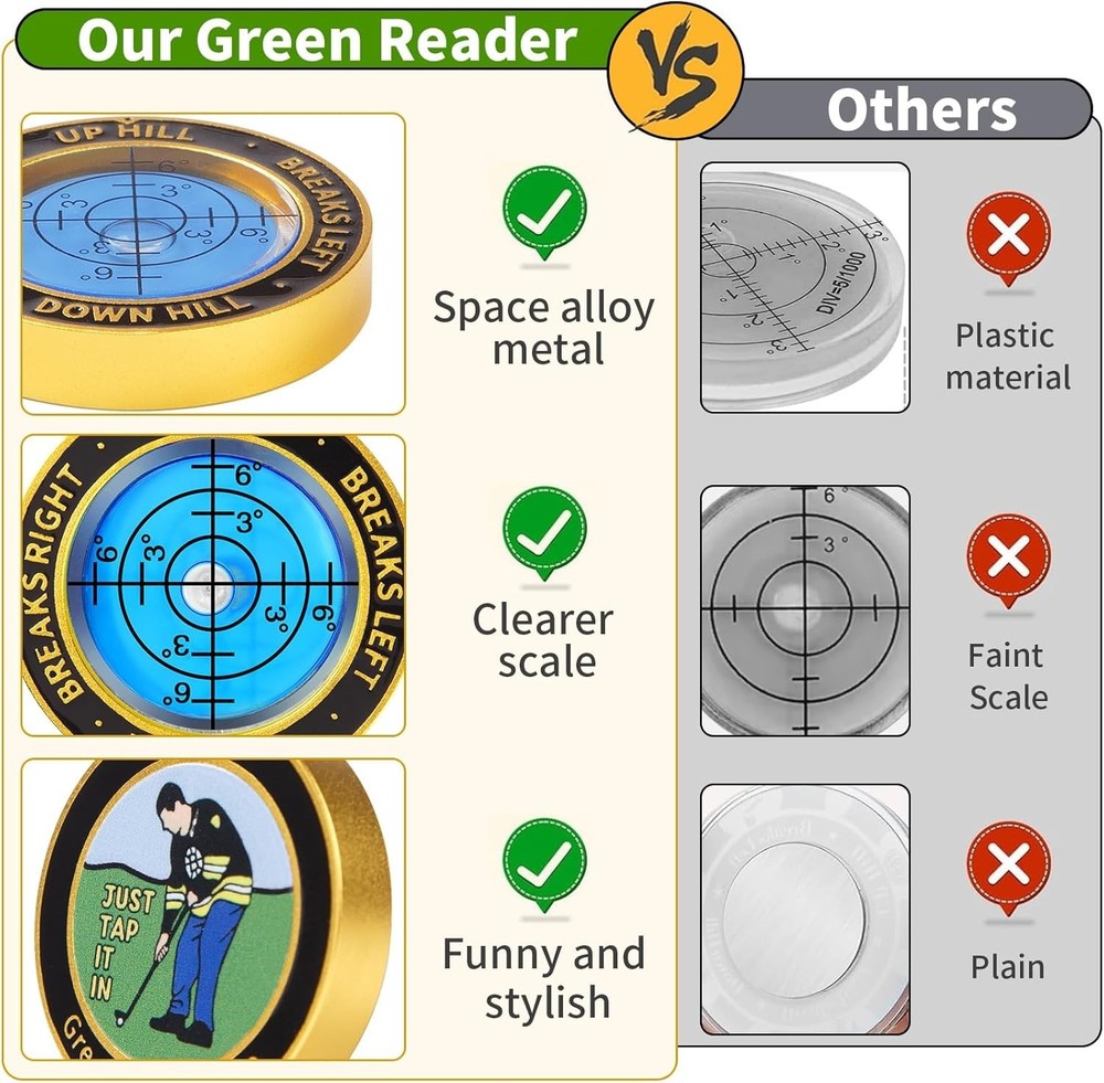 High Precision Golf Green Reader Funny Ball Marker Golf Putt Training Aid Bub...