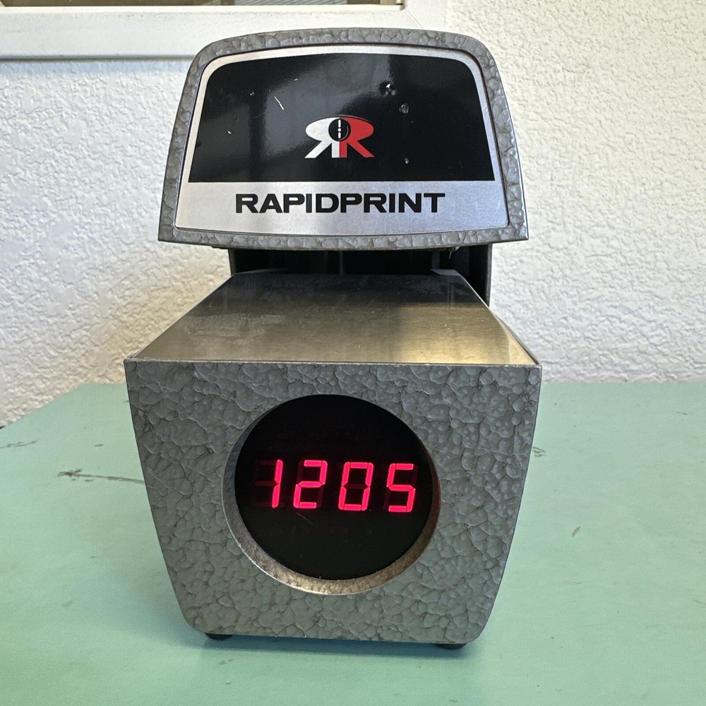 Rapidprint ARL-E Automatic Time/Date Stamp LED Clock Display-NO KEY UNTESED